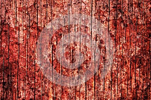 Bloody old red grunge wall textured.Burned wood wall textured