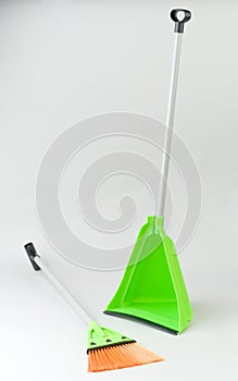 Broom and dust keeper isolated