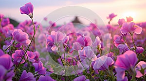 bloom purple sweet pea