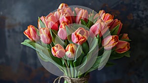 Blooming Beauty: Colorful Tulip Bouquet for Fresh and Vibrant Floral Arrangement