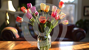 Blooming Beauty: Colorful Tulip Bouquet for Fresh and Vibrant Floral Arrangement