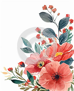 Blooming Beauty: Vibrant Spring Flowers Dancing on a Clean Canvas