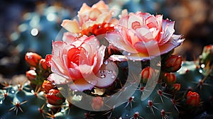 Blooming cactus closeup