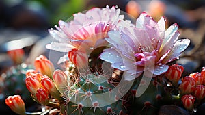 Blooming cactus closeup