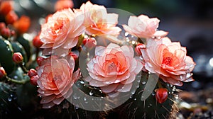Blooming cactus closeup