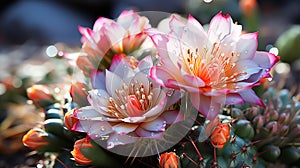 Blooming cactus closeup