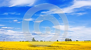 Blooming canola field