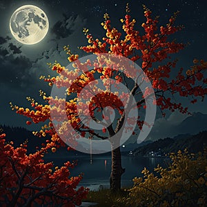 Blooming Cherry flower on the tree