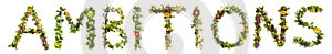 Blooming Flower Letters Building English Word Ambitions photo