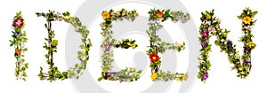 Blooming Flower Letters Building German Word Ideen Means Ideas