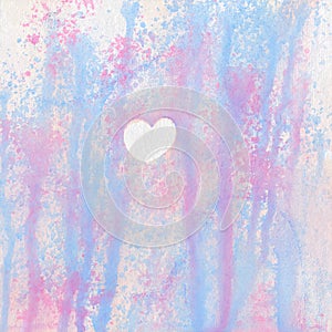 Blooming Love, Watercolor Heart Background