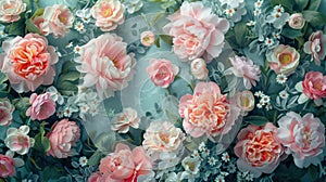 Blooming Pastel Peonies: Perfect Floral Art for Weddings, Luxury Branding, and Decor