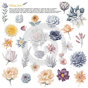 Blooming Splendor: Vibrant and Varied Flora Clipart Collection