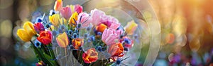 Blooming Spring Bouquet - Vibrant and Colorful Floral Arrangement for Your Home Decor or Gifting Needs photo
