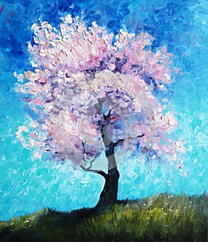 Blooming Tree - Oil Painting On Canvas