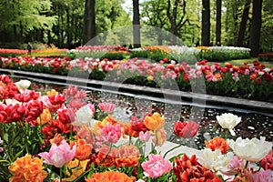 Blooming tulips in spring. photo