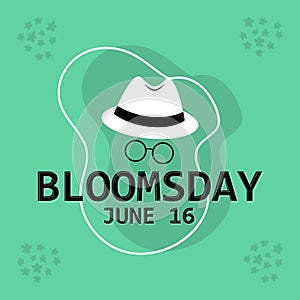 Blooms hat and glasses vector icon. Design Concept Bloomsday, suitable for social media post templates, posters, greeting cards, b