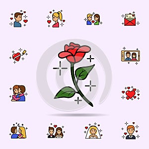 blossom, decoration, floral,rose icon. Universal set of love story for website design and development, app development