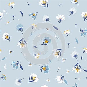 Blossom Floral pattern in the blooming botanical Motifs scatte