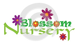 Blossom Nursery Logo Design with Flowers