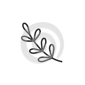 Blossom willow branch line icon