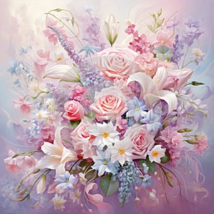 Blossoming Love: A Whimsical Garden of Pastel Romance