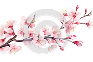 Blossoming tree flower spring background sakura cherry pink plant floral nature