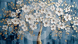 Golden Bloom on Azure