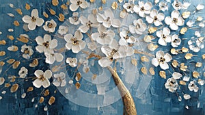 Golden Bloom on Azure