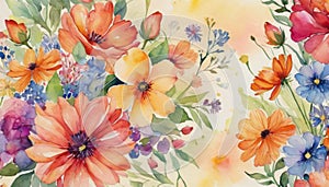Blossoming Watercolor Flowers