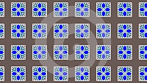 Blossomy decor dark indigo blue loop tiles animation