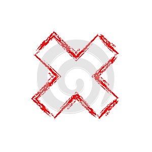 Blot and ban vector cross symbol. No symbol, do not sign isolated on white photo
