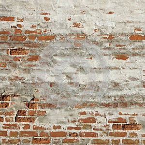 Blotch Red White Old Brick Wall Frame Background Texture photo