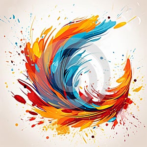 Blotchy Symphony: Vibrant Abstract in Vector Style photo