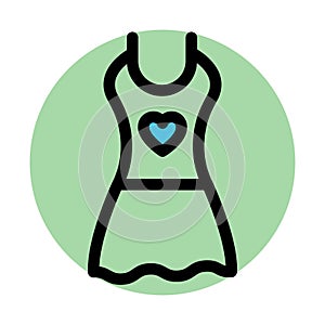 Blouse, camisole fill background vector icon which can easily modify or edit