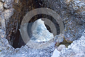 Blow hole in ocean