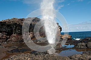 Blow hole with Rainbow, Maui HI