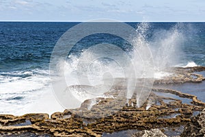 Blow Holes in Tonga, South Pacific Ocean photo