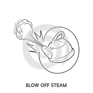 Blow off steam idiom vector