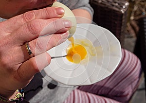 Blow out egg for Easter