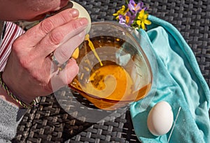 Blow out eggs at Easter time