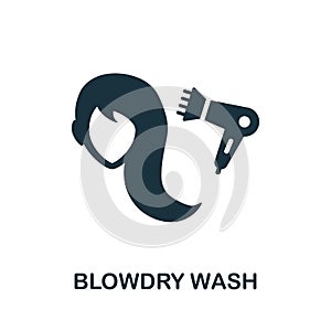 Blowdry Wash icon. Monochrome sign from hairdresser collection. Creative Blowdry Wash icon illustration for web design