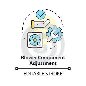 Blower component adjustment multi color concept icon