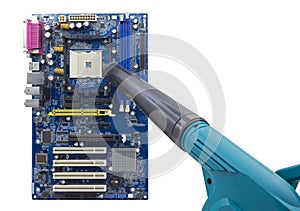 Blower tool and computer motherboard