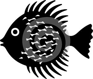 blowfish Black Silhouette Generative Ai