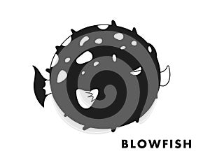 Blowfish isolated vector Silhouettes
