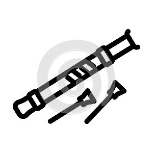 blowgun weapon military line icon vector illustration