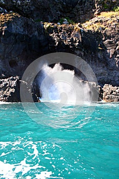 Blowhole on coastline