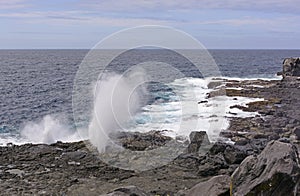 Blowhole on a rugged coast