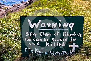 Blowhole Warning Sign